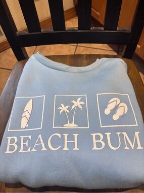 SHEIN Light Blue Beach Bum Graphic Sweatshirt